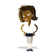 cartoon woman with hands on hips N31