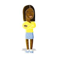 cartoon woman with folded arms N5