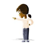 cartoon enthusiastic woman pointing N2
