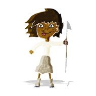 cartoon woman with spear N2