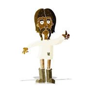 cartoon hippie man giving thumbs up symbol N2