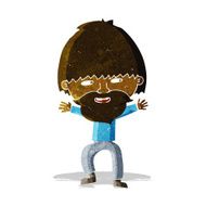 cartoon happy man with beard N11