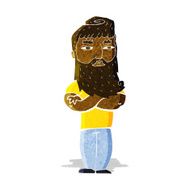 cartoon serious man with beard N4