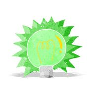 cartoon flashing green light bulb N2