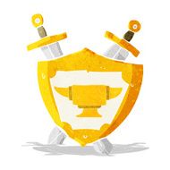 cartoon blacksmith anvil heraldry symbol