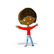 cartoon worried woman N13