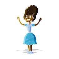 cartoon happy 1950's woman N2
