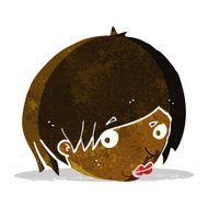 cartoon female face with raised eyebrow