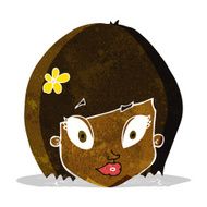 cartoon happy female face N26