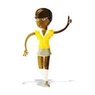 cartoon pretty girl asking question