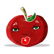 cartoon apple with face