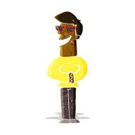 cartoon grinning man wearing sunglasses