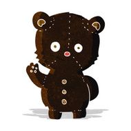 cartoon waving black bear cub N6