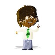 cartoon school boy with idea N7