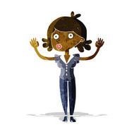 cartoon woman surrendering
