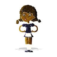 cartoon happy waitress woman