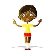 cartoon girl asking question