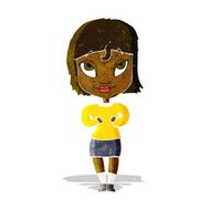 cartoon woman gesturing at self N5