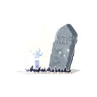 Cartoon Zombie Rising From Grave N10