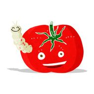 cartoon tomato with bug N2