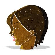 cartoon female face with narrowed eyes N2
