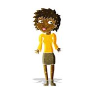 cartoon woman shrugging shoulders N73