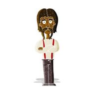cartoon long mustache man with folded arms N2
