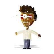 cartoon staring man N14