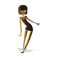 cartoon woman in dress leaning N2