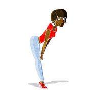 cartoon woman looking at something N2