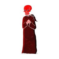 cartoon spooky skeleton in robe