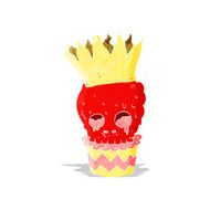 spooky skull cupcake cartoon N2