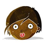 cartoon surprised female face N9