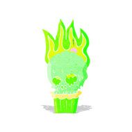 cartoon spooky skull cupcake N2