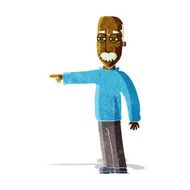 cartoon old man gesturing Get Out! N2