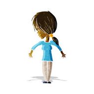 cartoon woman shrugging shoulders N75