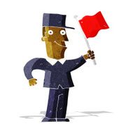 cartoon man waving flag N6