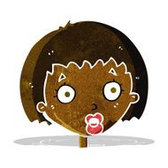 cartoon surprised female face N11