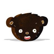 cartoon black bear face N5