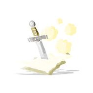 cartoon dagger in papers