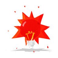 cartoon red light bulb N2
