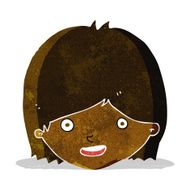 cartoon happy female face N28