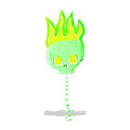 cartoon spooky skull and spine N2