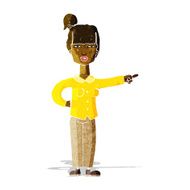 cartoon woman pointing N37
