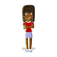 Cartoon Woman Standing N9
