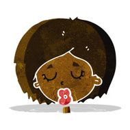 cartoon woman with eyes closed