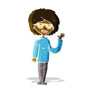 Cartoon Woman Waving N55