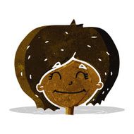 cartoon happy female face N29