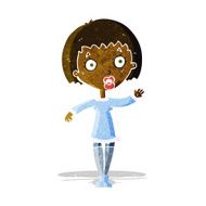 cartoon waving woman N20