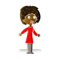 cartoon surprised woman N48